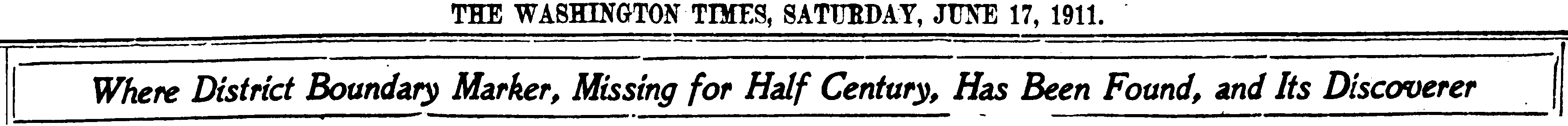 Where District Boundary Marker, Missing  for Half Century, Has Been Found, and Its Discoverer.